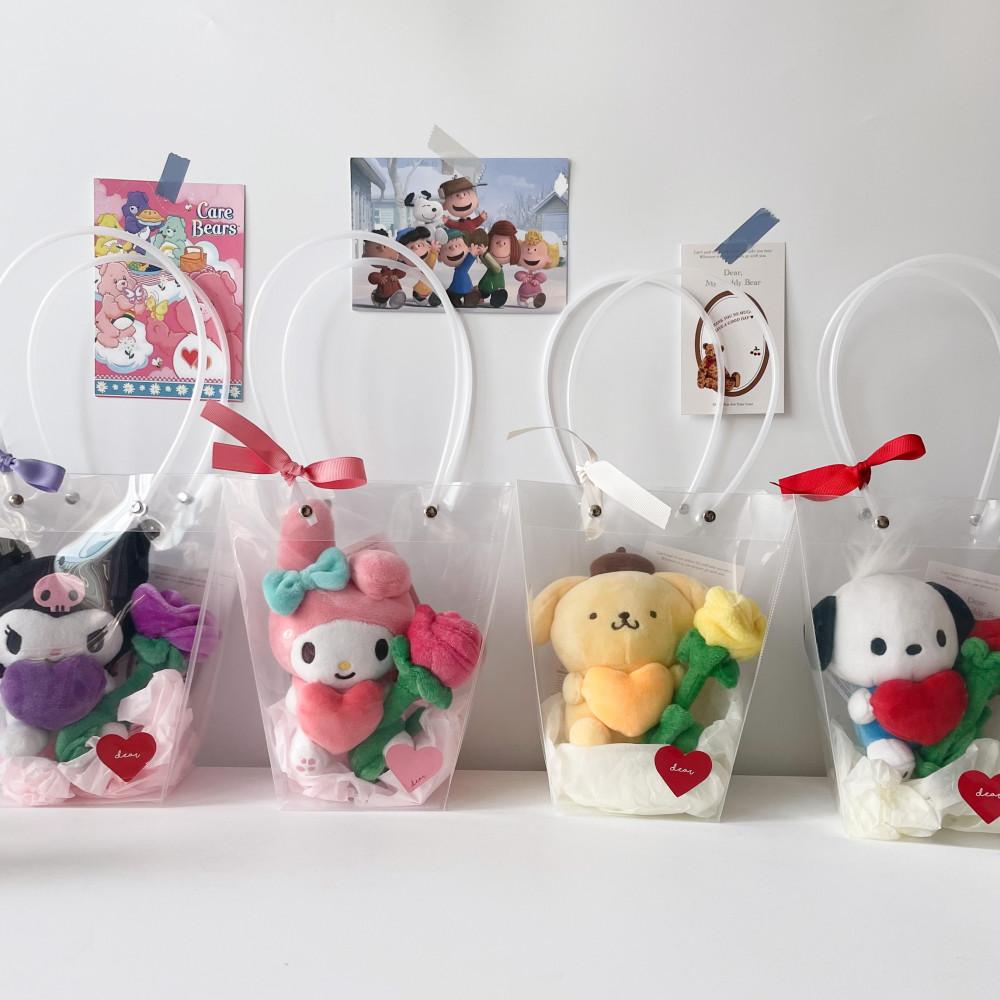마이멜로디 쿠로미 시나모롤 포차코 폼폼푸린 산리오 장미인형 인형꽃다발 졸업식