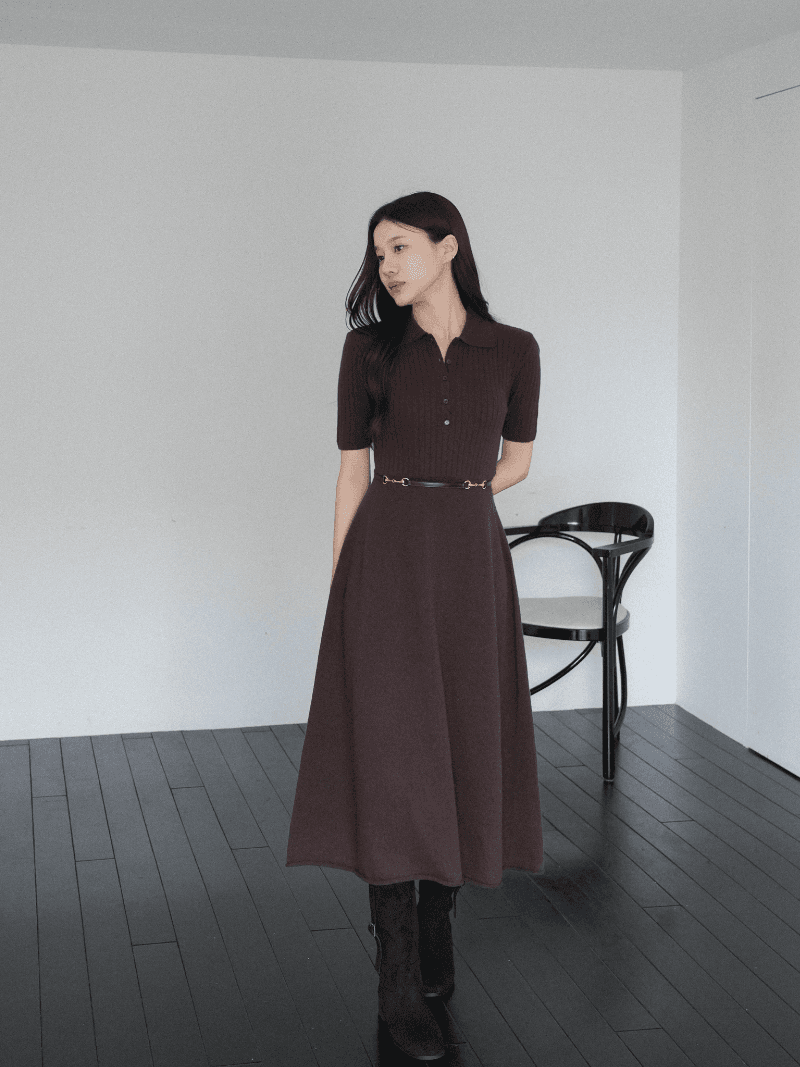 [NouArté] 세렌디 캐시미어 니트 드레스 (브라운)