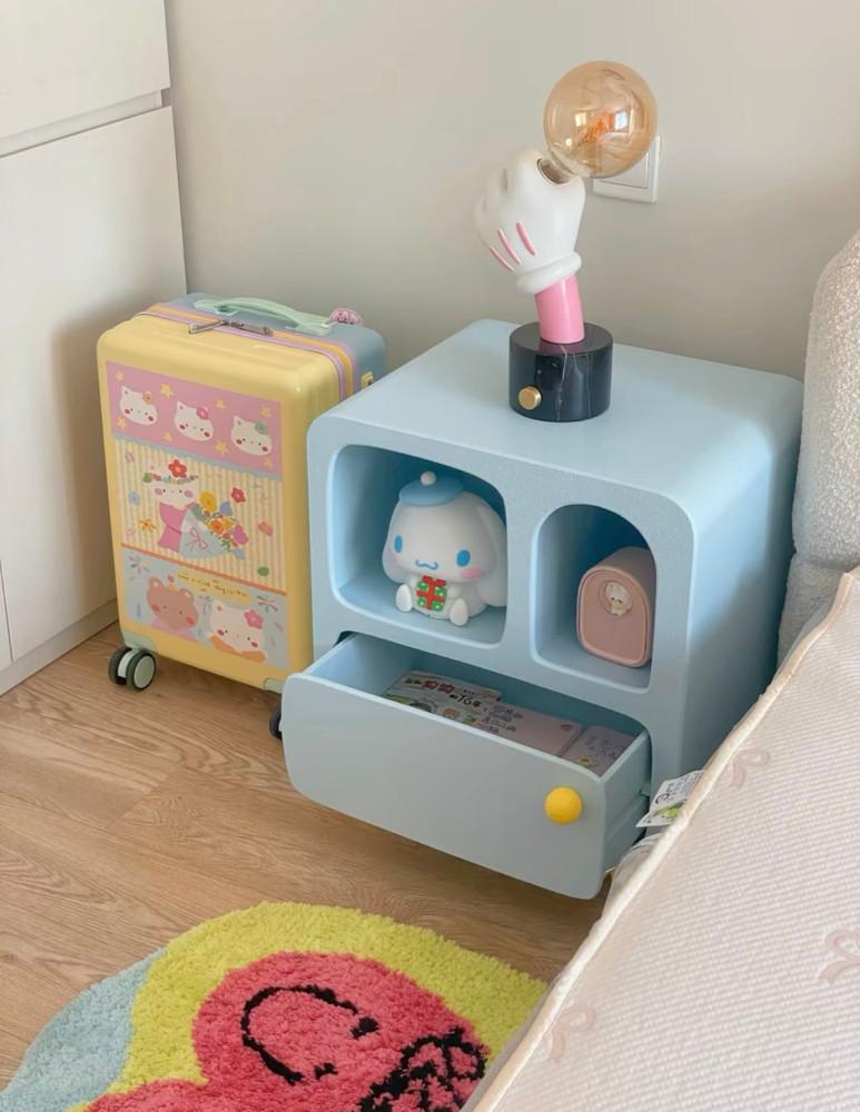 4colors 북유럽 협탁 서랍 사이드 테이블 귀여운 파스텔 아이방 보조 가구 새달바스켓