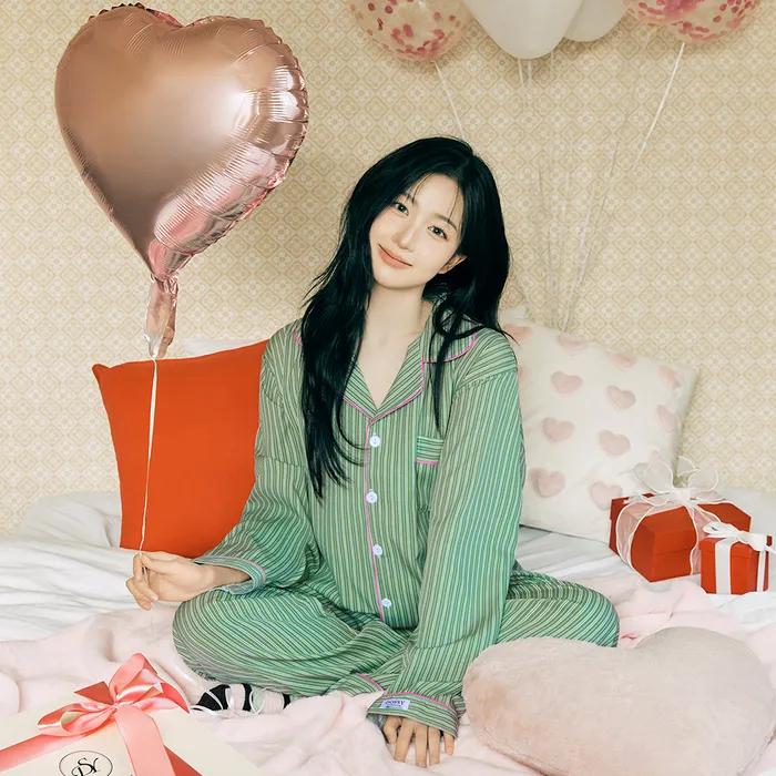[해원 Pick] 실크핏 웬즈데이 긴팔 커플 잠옷 세트