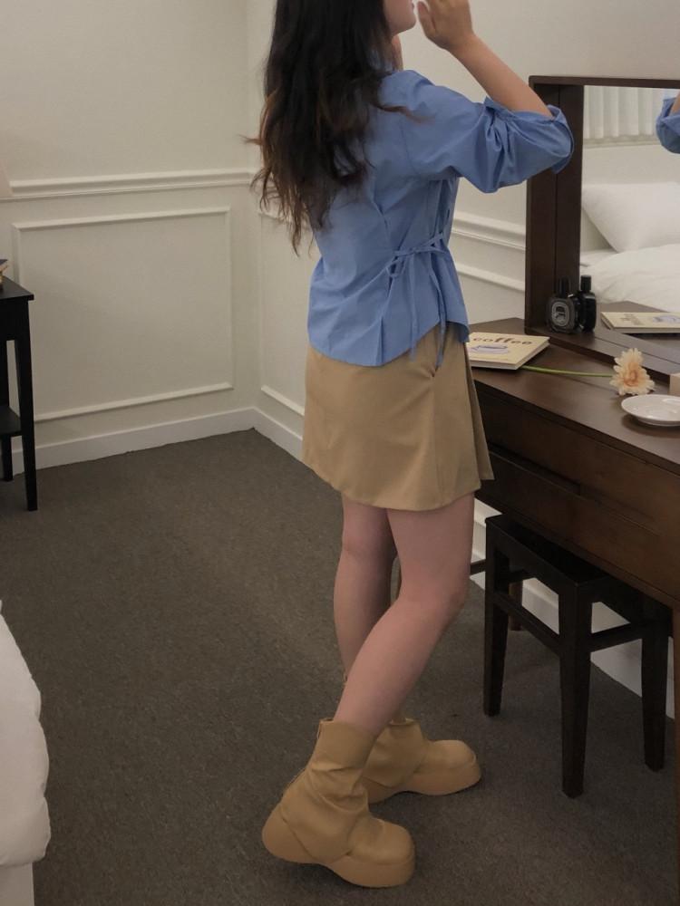 플립 리본 셔츠