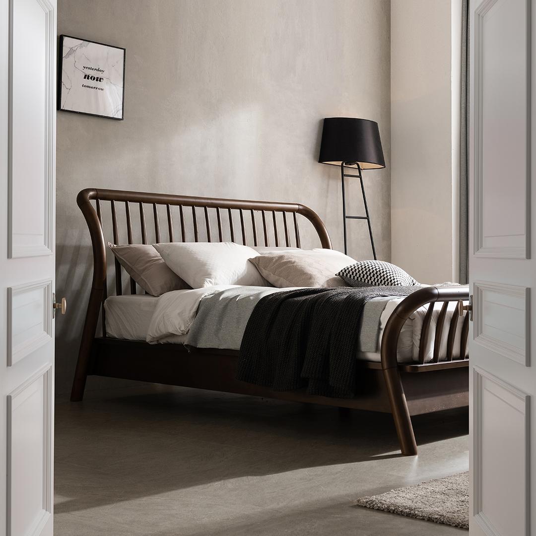 [10조 한정특가] 브람스W) 고무나무 원목 평상형 침대(퀸/킹 공용,라지킹)