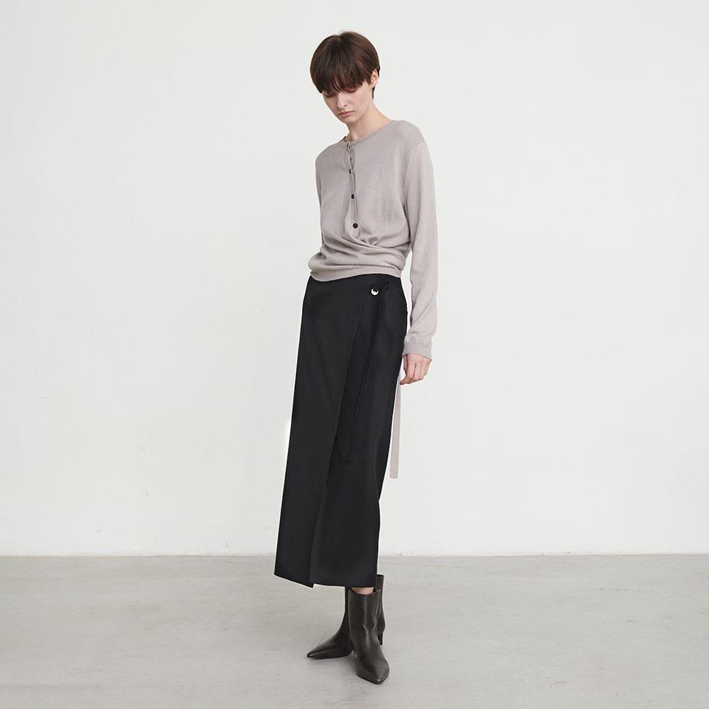 Diagonal-Slit Wool Long Skirt SW4AS837-10