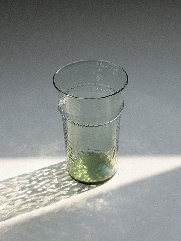 khaki hammered Texture glass