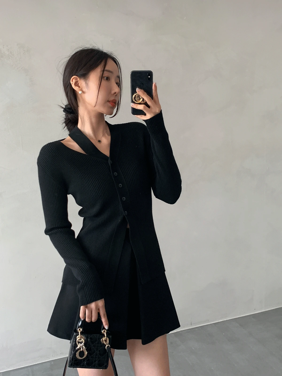 트임 골지 가디건 (3color)