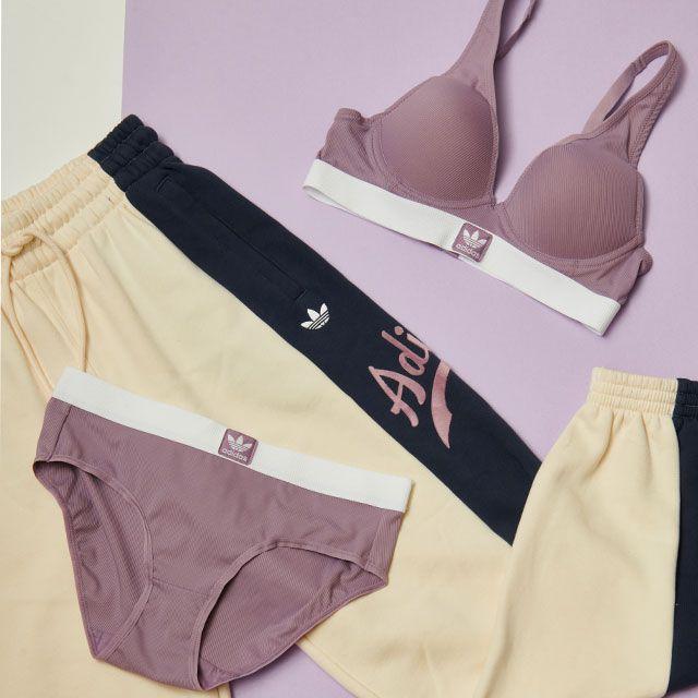 12종(브라6+팬티6) [아디다스 오리지널] 정품 트레포일 불꽃 페일 브라팬티세트