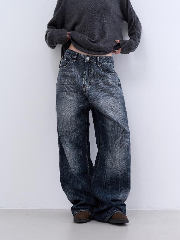 로웨어 smoke crack denim pants