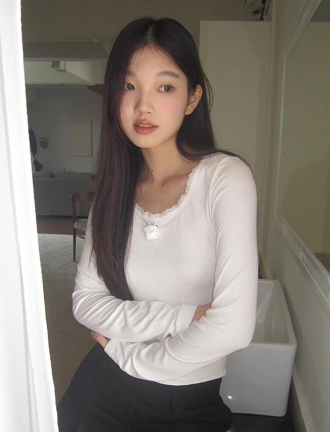 화이트로즈 미니코사지 레이스 골지티