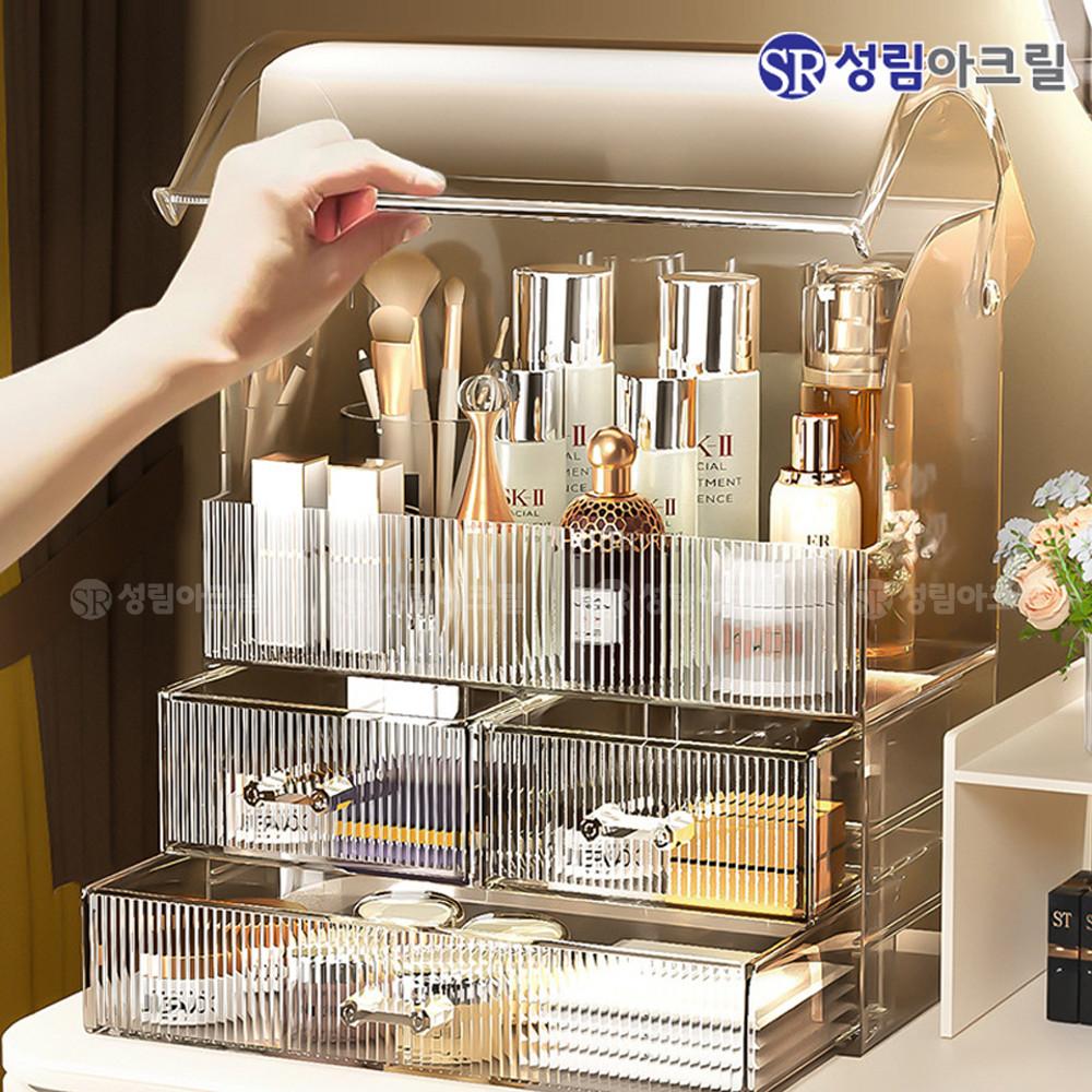 화장품정리함 화장대 수납함 메이크업 정리대 투명 아크릴 보관함 정리 수납 CHTEMBAR