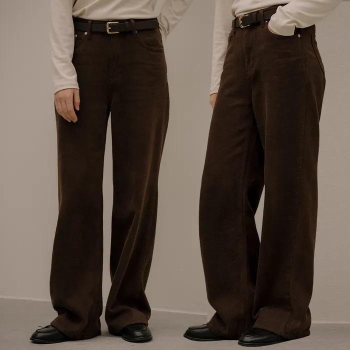 Soft peach cotton pants [KNFW05PT02]_Brown