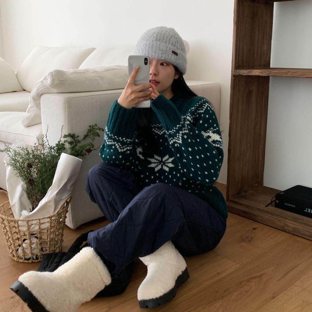 WINTER SKI KNIT DEEP GREEN