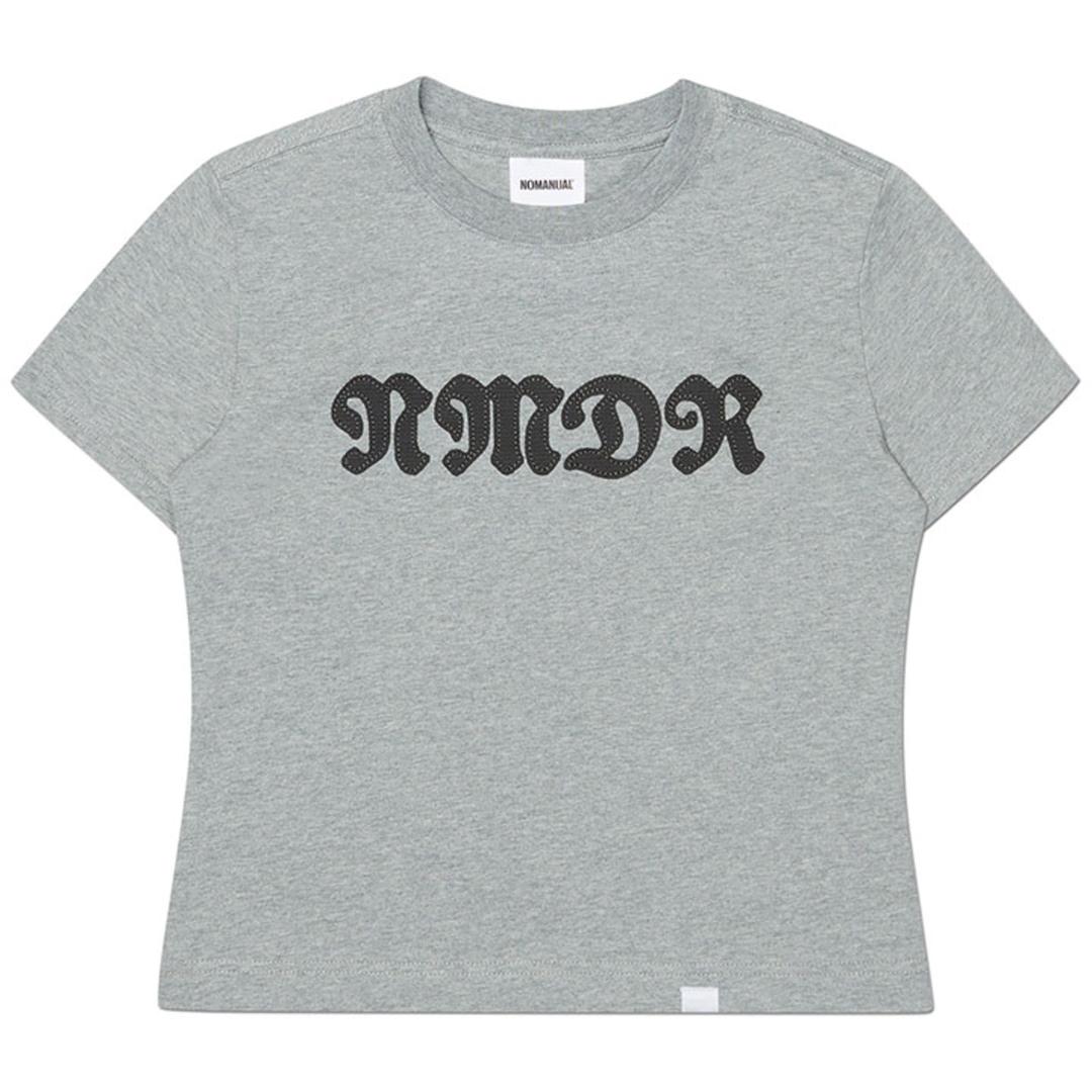 WAFFLE PATCHED T-SHIRT (WOMAN) - MELANGE