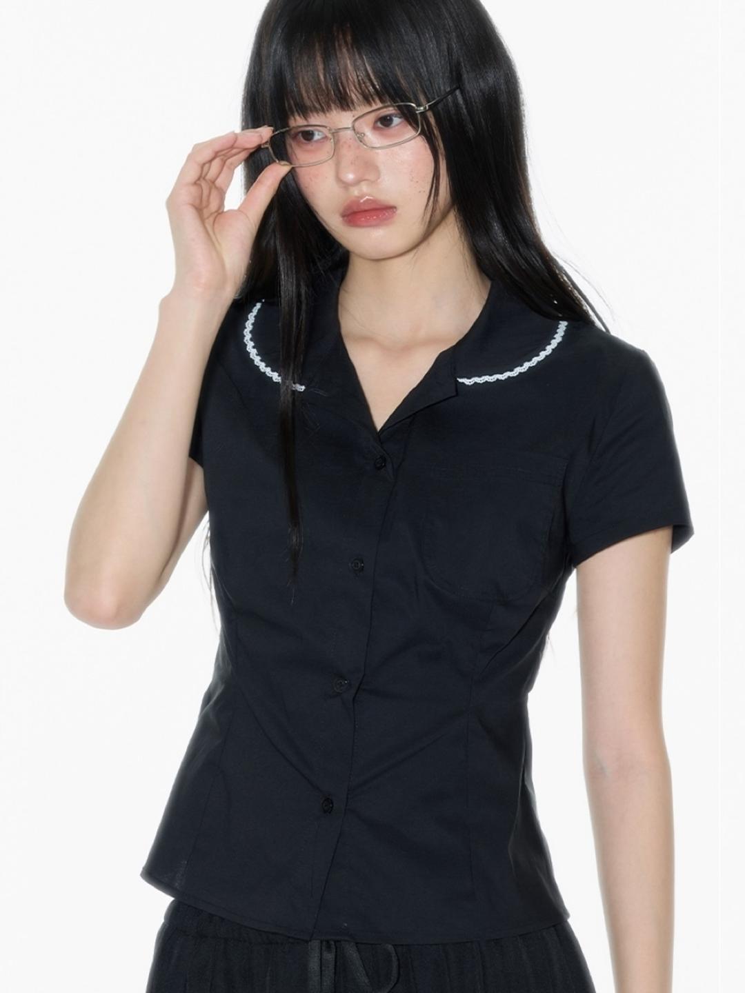Onthereverse College Lace Collar Shirt