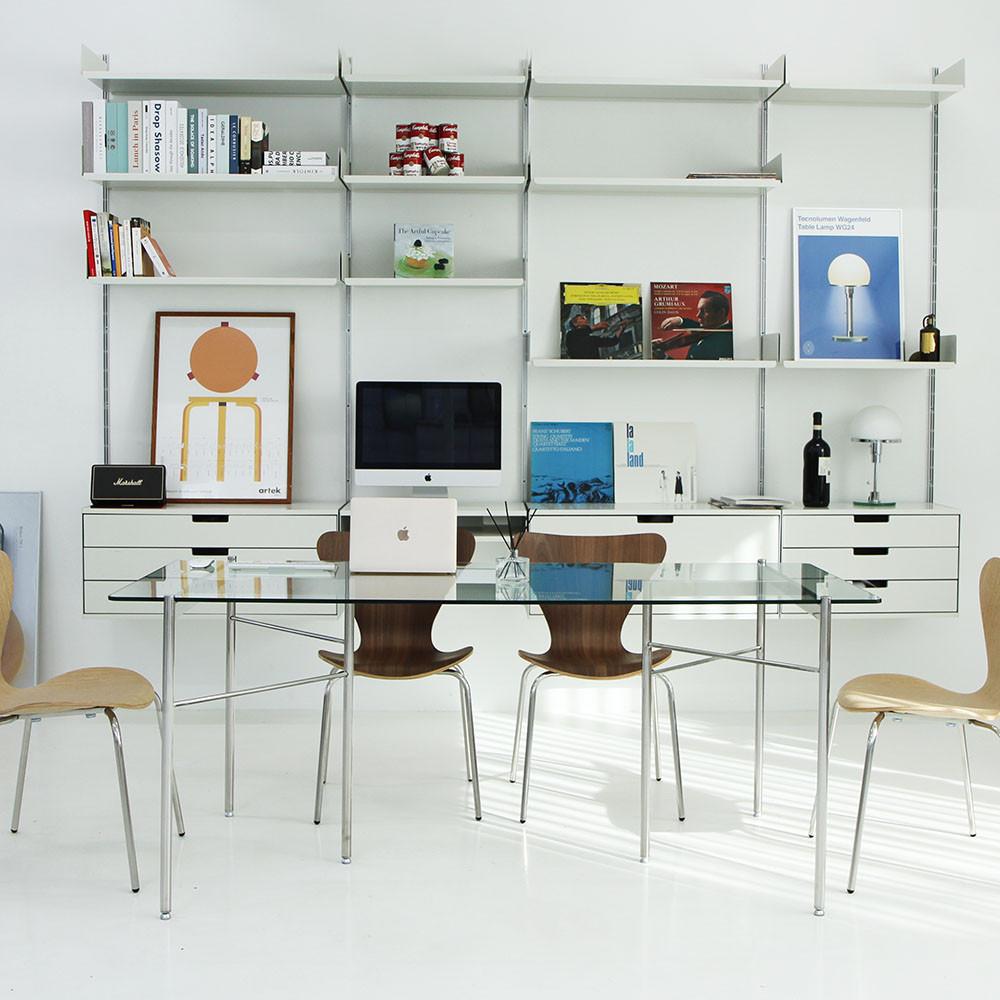 아트유 블랑슈 스테인레스 직사각 식탁 강화유리테이블