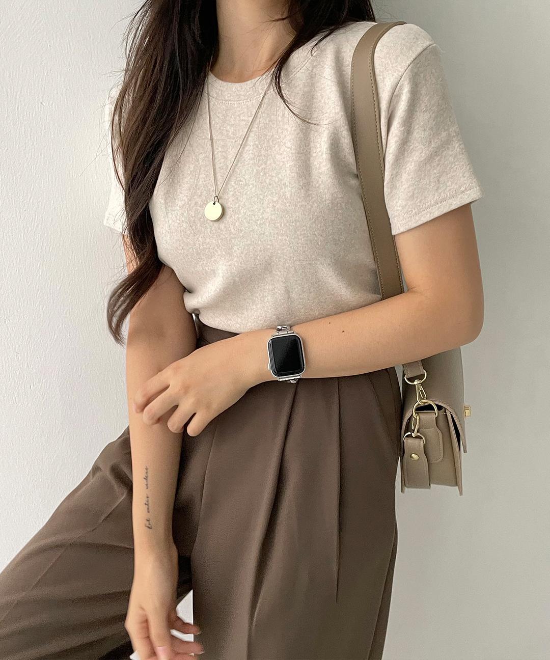 더클립 🧡당일발송 [도톰!] 베이직 도톰 피치 반팔 티셔츠(기본티, 이너티, 이너반팔티, 무지티, 도톰반팔, 레이어드반팔, 쫀쫀반팔티, 세미크롭반팔, 크롭반팔)