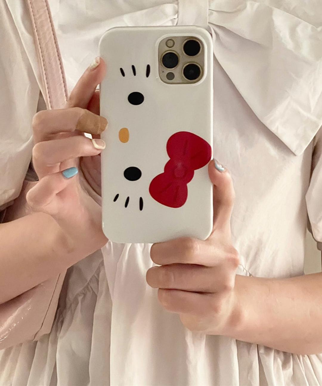 아이폰 고양이 얼굴 리본 실리콘 젤리 귀여운 특이한 유니크 키치 하이틴 우정 커플 친구 선물 생일 핸드폰 휴대폰 애플 폰 케이스 아이폰케이스 X 11 12 프로 13 14 프로맥스