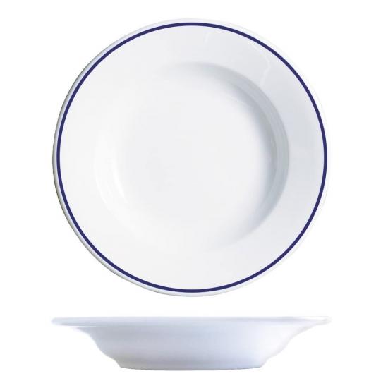 폴바살 이사바 딥플레이트 23cm 코발트블루라인 도자기식기 홈카페 디저트 케이크
