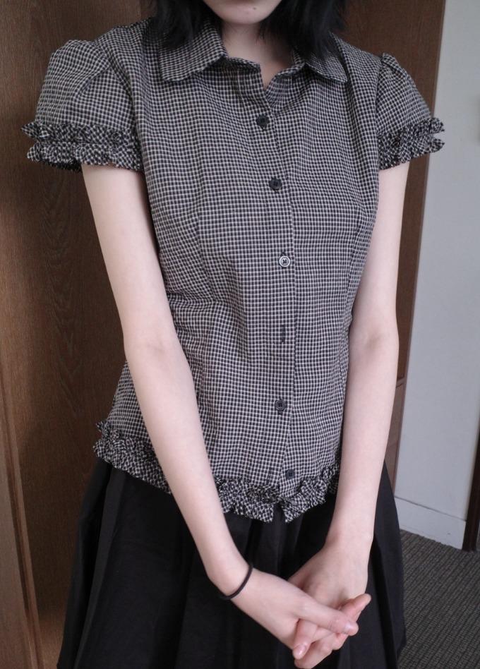 스콘 프릴 셔츠 (2color)