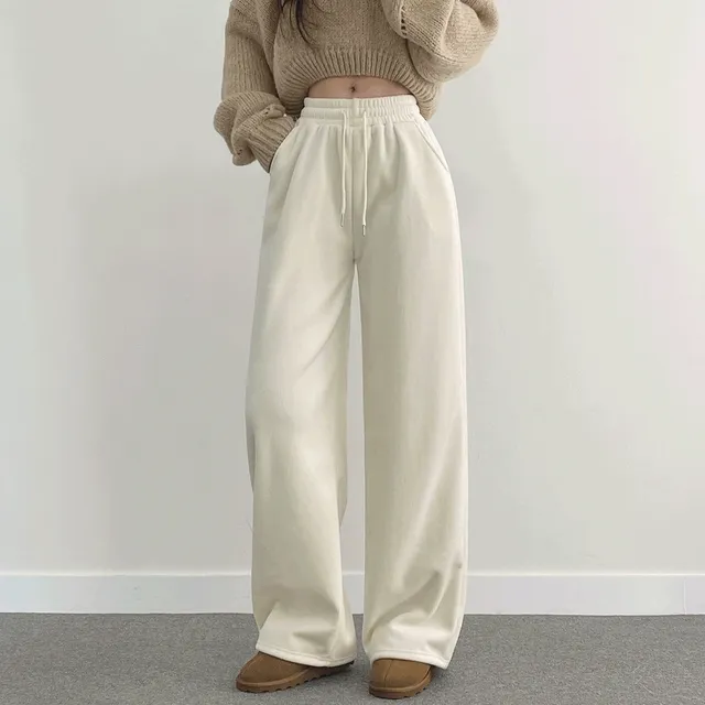 [1+1할인/융기모/완전따뜻] 추위차단 트레이닝 밴딩 와이드 팬츠 (4color)