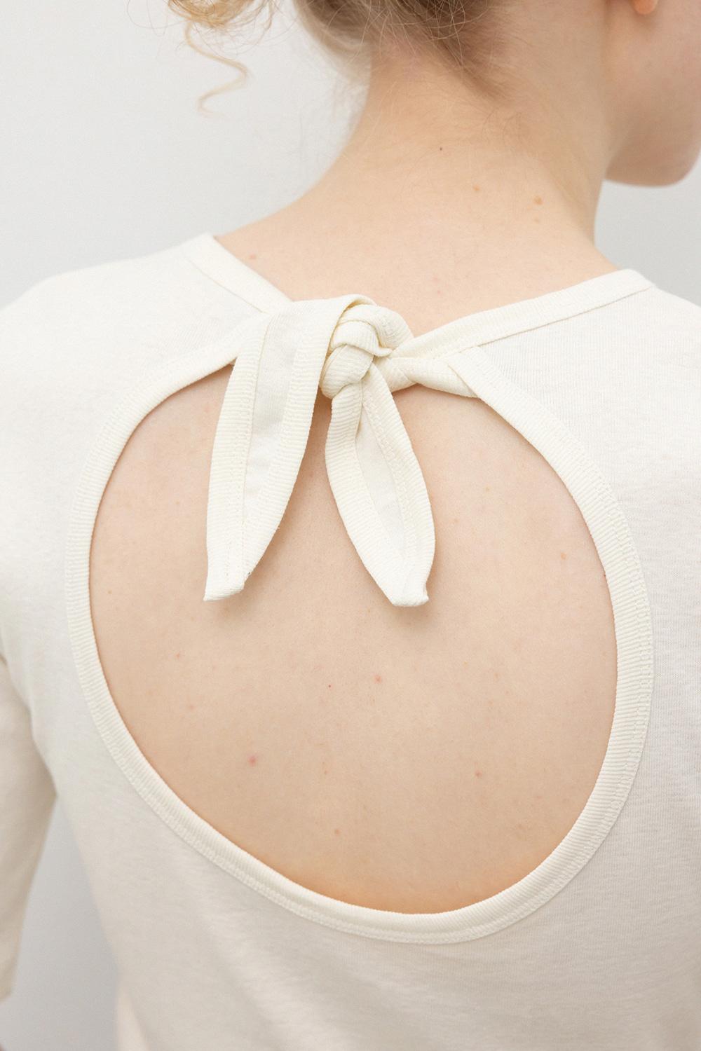 Back Knot T-Shirts_Cream