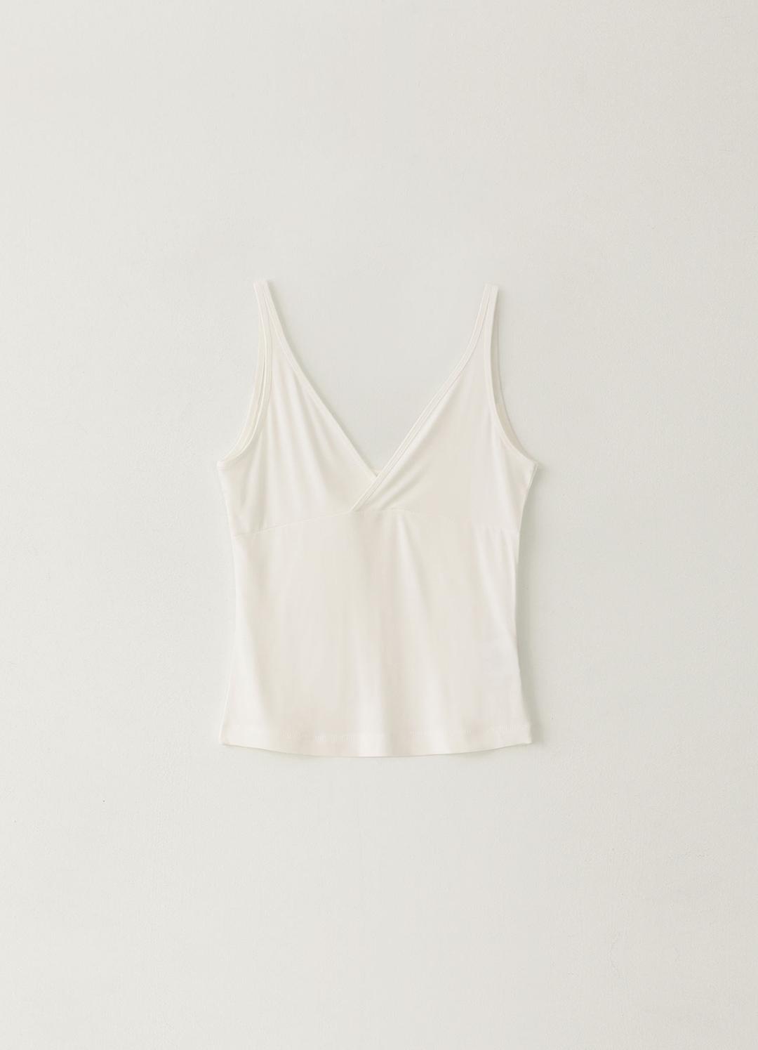 8TH / Spandex V-neck Sleeveless - Ivory (8월 중순 순차배송)