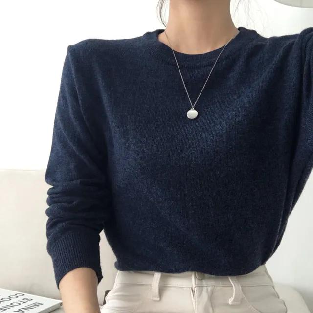 (캐시혼방/16col) 심플 라운드넥 니트 / 아우터 속 이너니트 / 소프트 기본 무지 긴팔티 / 색감 베이직 간절기 겨울 이너티