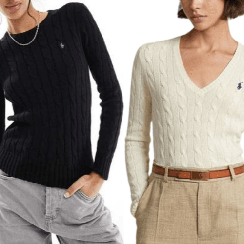 [페스타특가] [POLO] 폴로 랄프로렌 여성 꽈배기 라운드/브이넥 니트 2종 택1 (업체별도 무료배송)