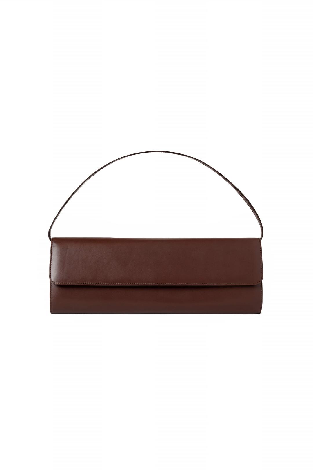 BROWN LEATHER BAGUETTE BAG