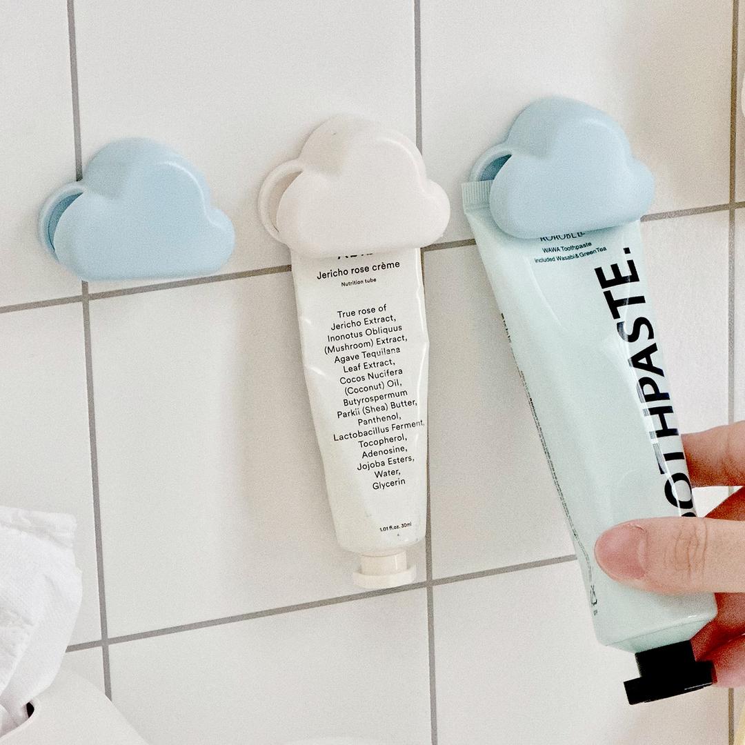 부착식 구름 튜브클립 무타공 치약걸이