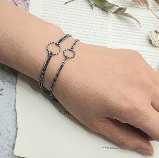 실버유화 꼬임 원 팔찌.발찌