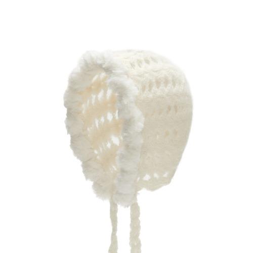 [NEW-10%] HANDICRAFT KNIT BONNET HAT_CREAM