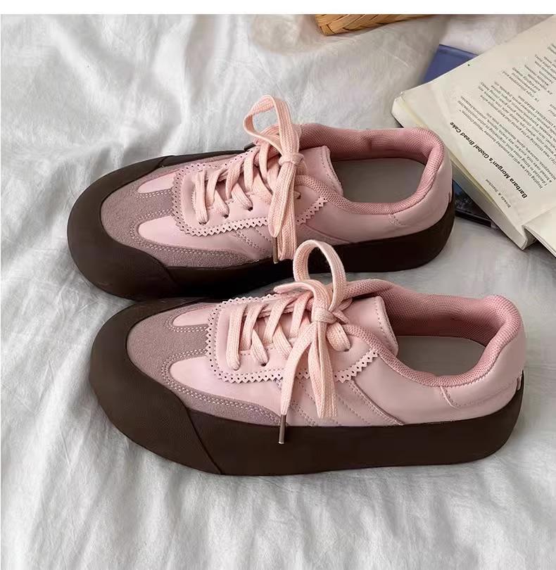 Peachpink Brown Sneakers  피치핑크 브라운 스니커즈 운동화 키높이 (6 color)