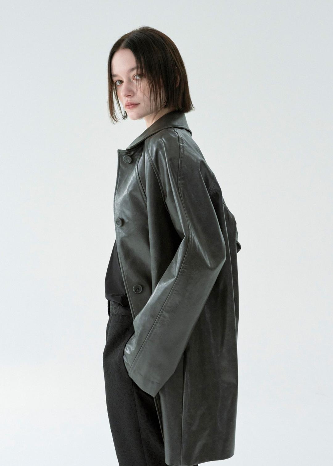 [ 바로배송 ] [ 7차 프리오더 ] ROUGH LEATHER JACKET [GREY]