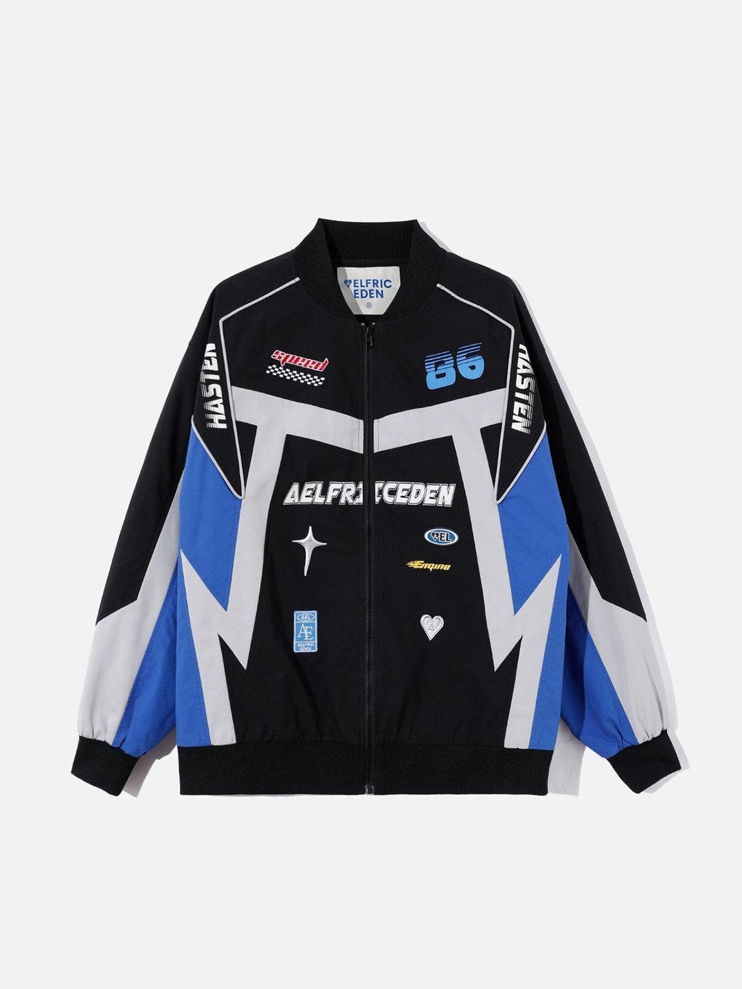 [Pre-Order] Aelfric Eden Color Blocking Racing Winter Coat - Black / S