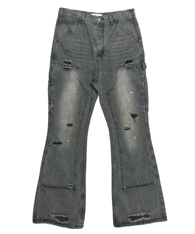 AAKAM ■ Knee Incision Washed Denim Pants 아캄 Knee Incision Washed Denim Pants (Blue) - 위시버킷