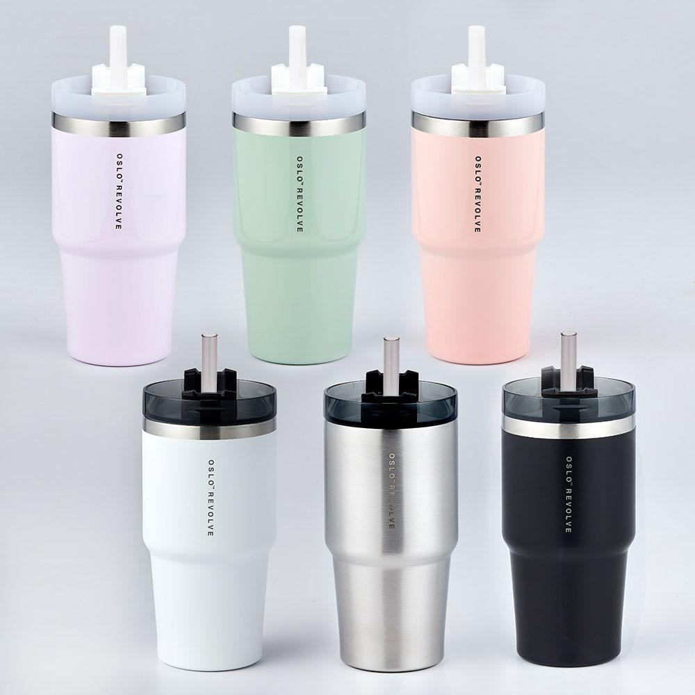 오슬로 리볼브 빨대 대용량 스텐 텀블러 보온보냉 600ml