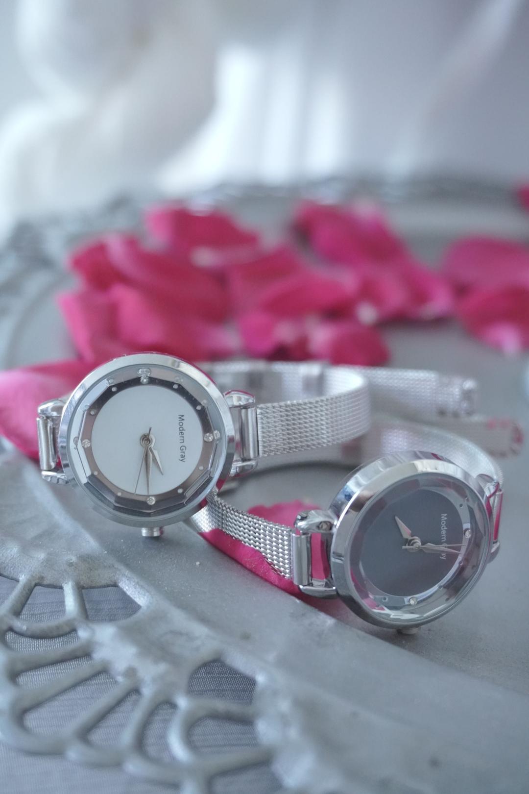 Clear angled watch