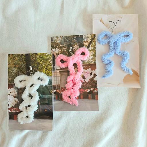 뜨개 리본 키링