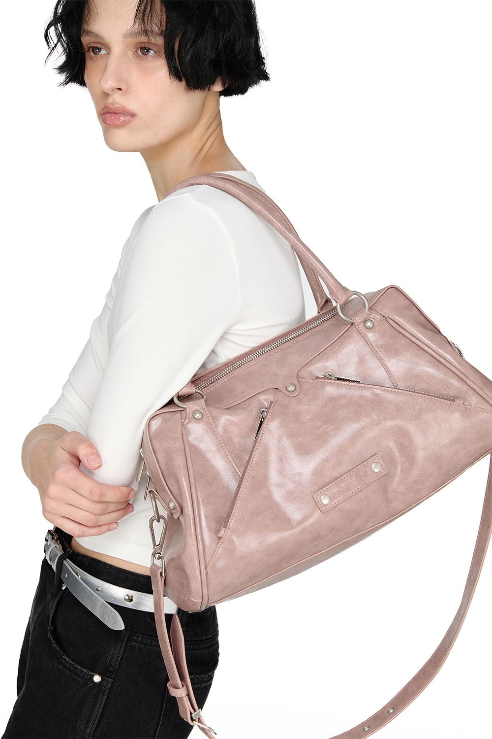 Faux Leather M.O.S Bag, PINK