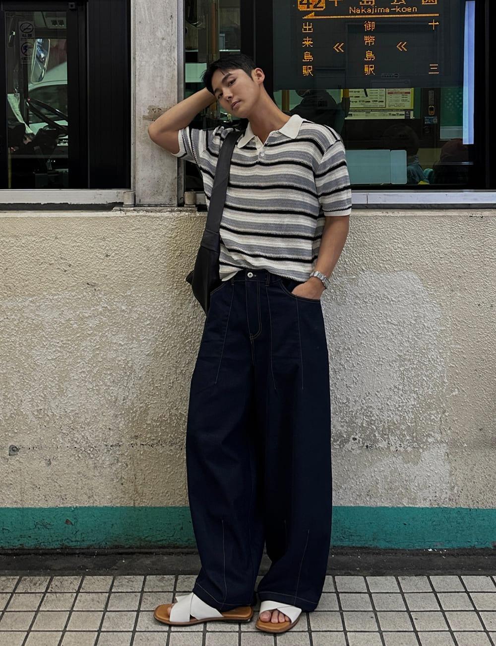 퍼스트 스트라이프 카라니트(3color)