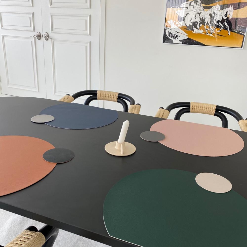 더배럴라이프 양면 테이블매트 티코스터 세트 식탁 테이블매트 가죽 방수