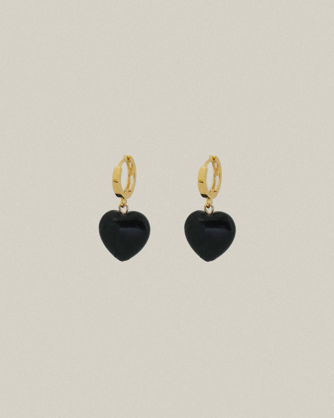 Black Onyx Heart earrings