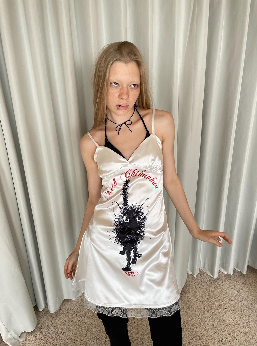 Cat Lace Slip Dress
