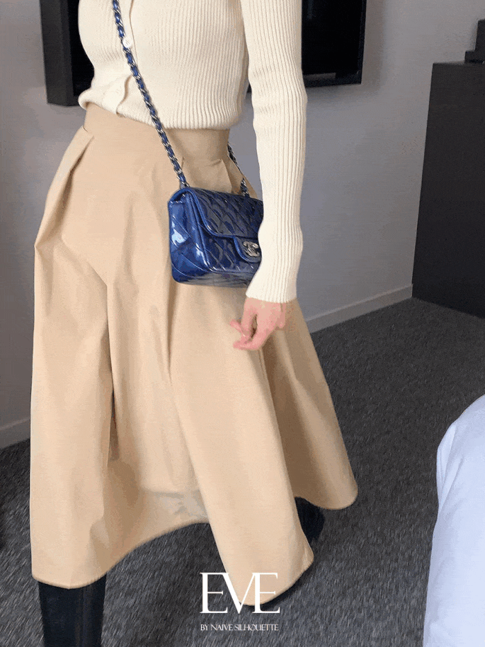 [EVE/자체제작] 샤론 더블 핀턱 햅번 플레어 스커트 6color