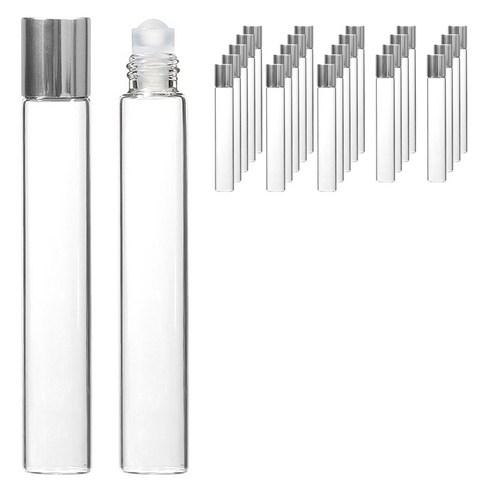 롤온 향수 용기 10ml, 실버(캡), 투명(..., 25개