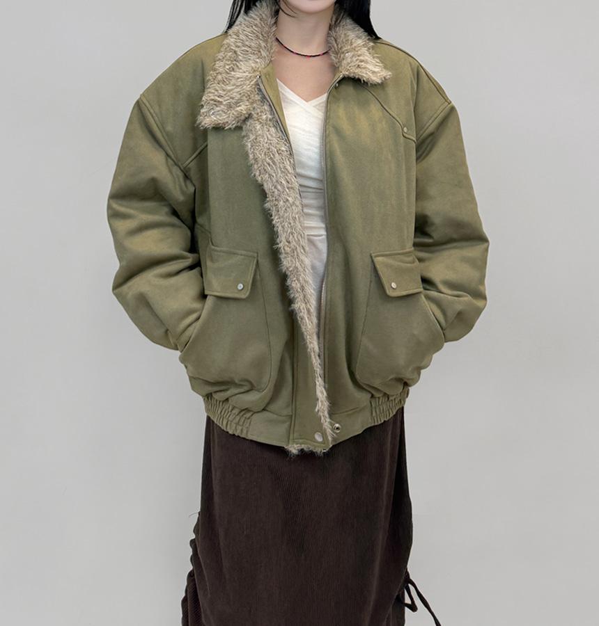 시오 스웨이드 퍼 무스탕