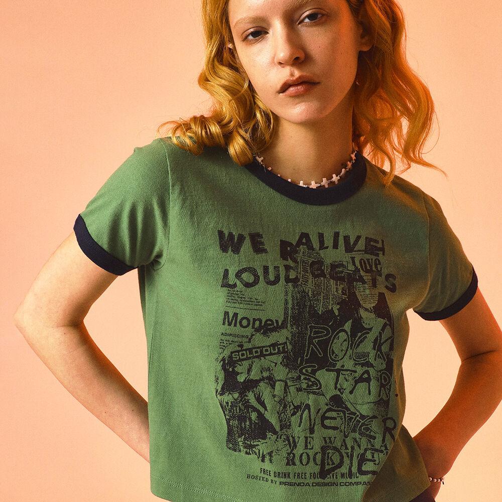 ROCK STARS NEVER DIE TEE PALM GREEN