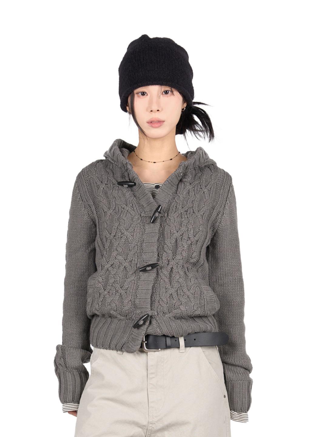 릿킴 DUFFLE CABLE KNIT CARIGAN