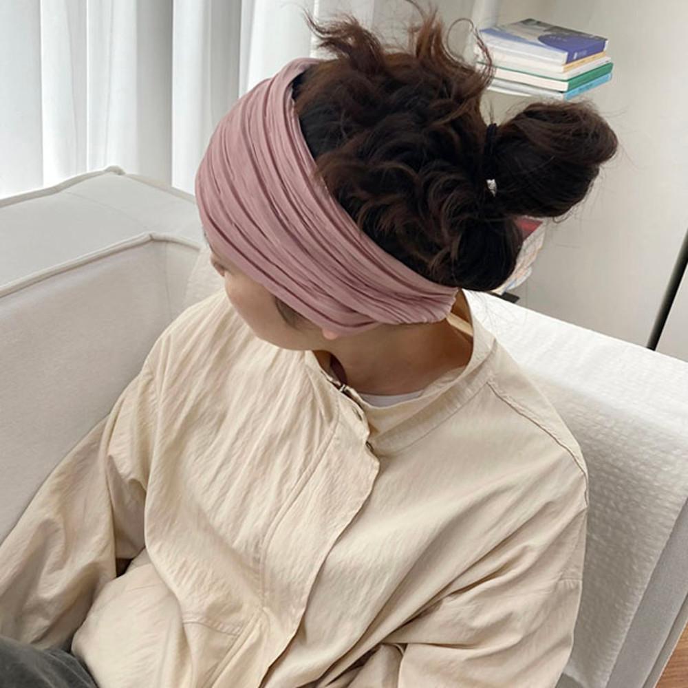 플리츠 투웨이 꼬임 두건 헤어밴드