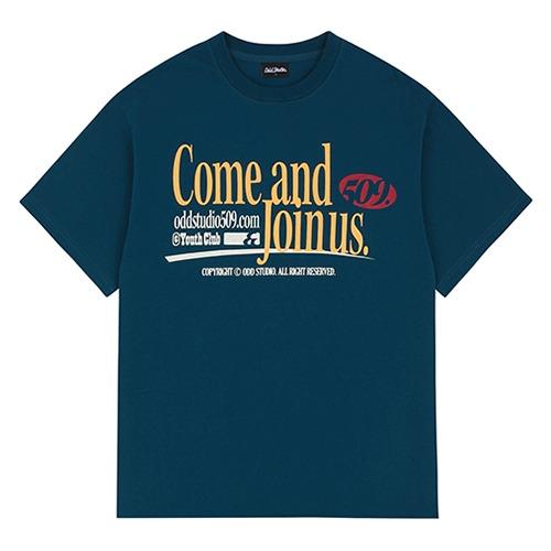 컴앤조인어스 그래픽 오버핏 티셔츠 - NAVY